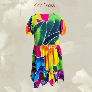 New Design Rayon Hand Painted Kids Dress